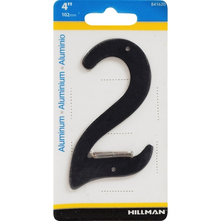 Hillman HILLMAN 4 in. Black Aluminum Nail-On Number 2 1 pc, PK3 841620